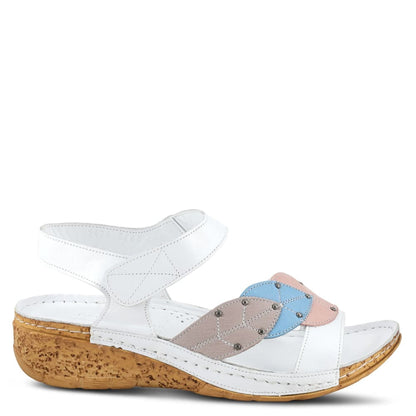 Spring Step Shoes Leaf Women's White Multi Quarter Strap Sandals Shoes by Spring Step Shoes – Don't Panic Shoes