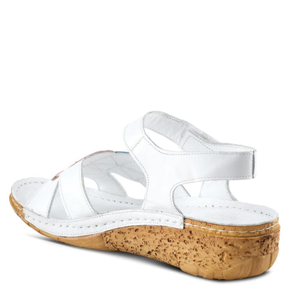 Spring Step Shoes Leaf Women's White Multi Quarter Strap Sandals Shoes by Spring Step Shoes – Don't Panic Shoes