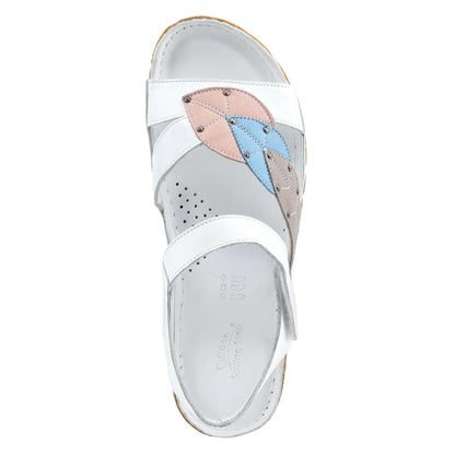 Spring Step Shoes Leaf Women's White Multi Quarter Strap Sandals Shoes by Spring Step Shoes – Don't Panic Shoes